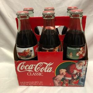Vintage 1995 Christmas COCA COLA CLASSIC Original Carton and Bottles